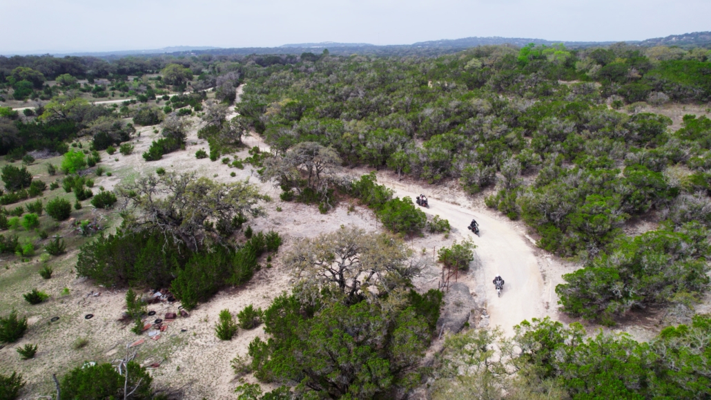 BDR-X trail aerial Texas Hill Country